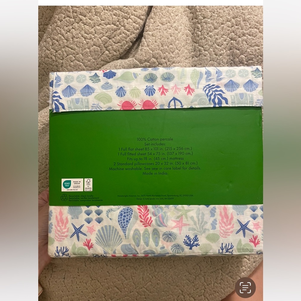 NWT Kate Spade 2025 Beach Themed Full Sized Bed Sheets - Picture 3 of 6